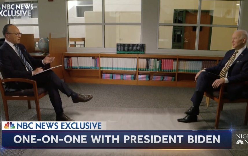 Президент США Джо Байден дал интервью каналу NBC news. Фото NBC news