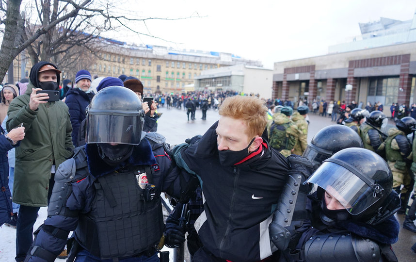 Несанкционированный митинг в Санкт-Петербурге. Фото Getty