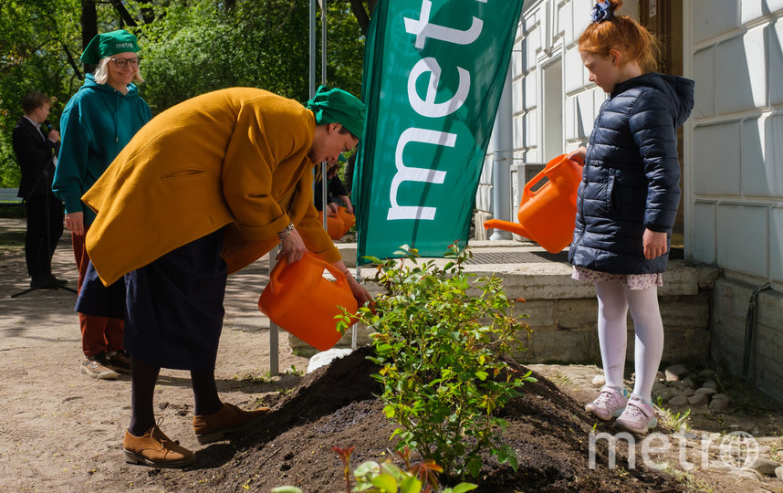 Поливать розы нам помогали юные читательницы газеты. Фото Алена Бобрович, "Metro"