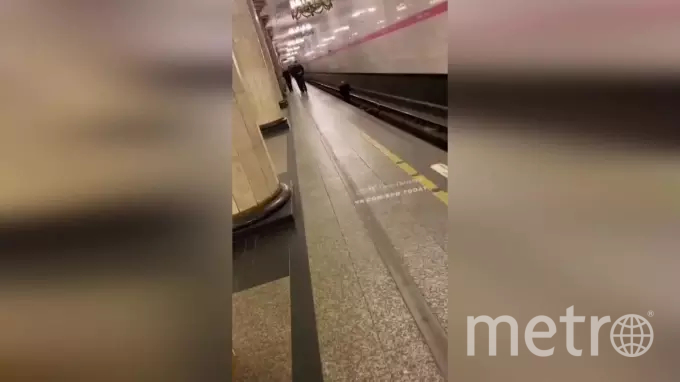 На красной ветке петербургского метро ловили бегающего по рельсам мужчину