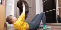 Планка и присед с котом: Metro опробовало фитнес с домашним питомцем