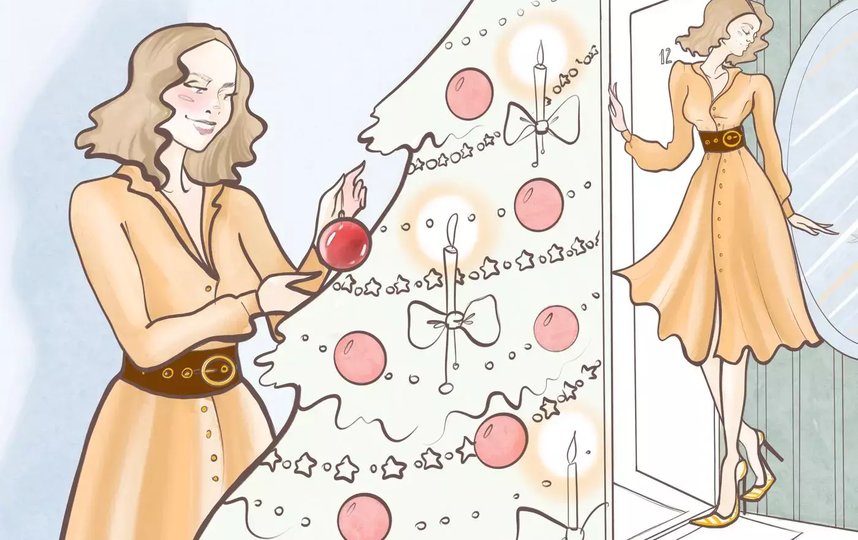 Современная Надя почти не изменила бы свой новогодний наряд. Иллюстрация Инессы Звягинцевой. 