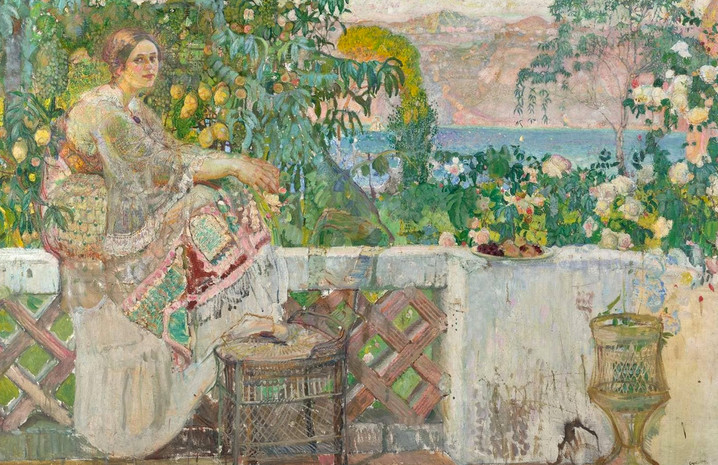 «На балконе» (портрет жены), 1909 год. Александр Савинов. Фото из семейного архива Екатерины Сухаревой