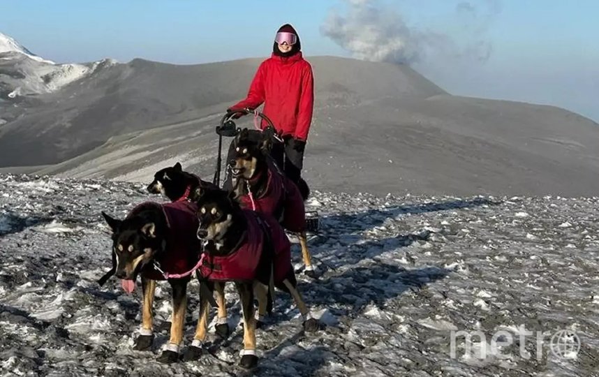 Жительница Камчатки стала первой, кто проехал через сахалинский вулкан Эбеко на собаках