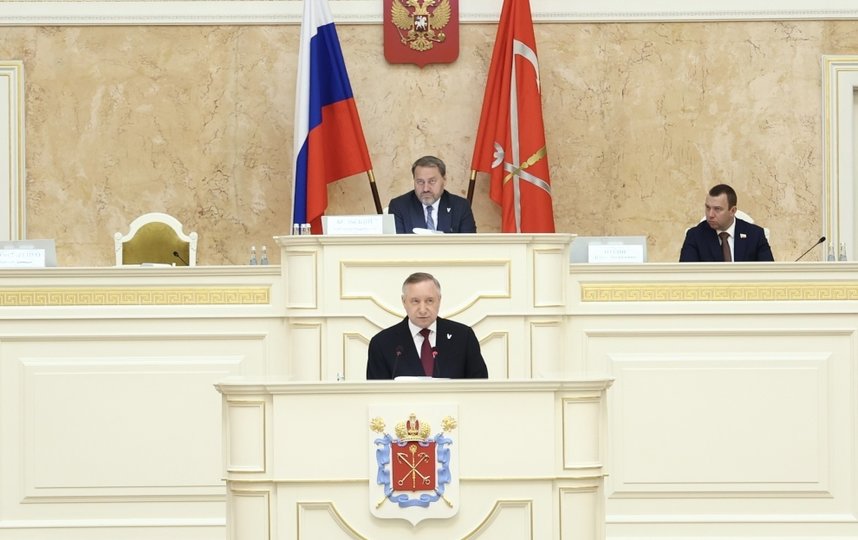 Александр Беглов выступил с отчетом перед Законодательным собранием. Фото gov.spb.ru
