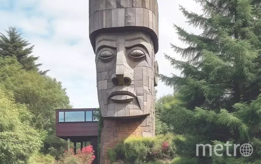 Чилиец с помощью нейросети украсил фасады домов статуями с острова Пасхи 