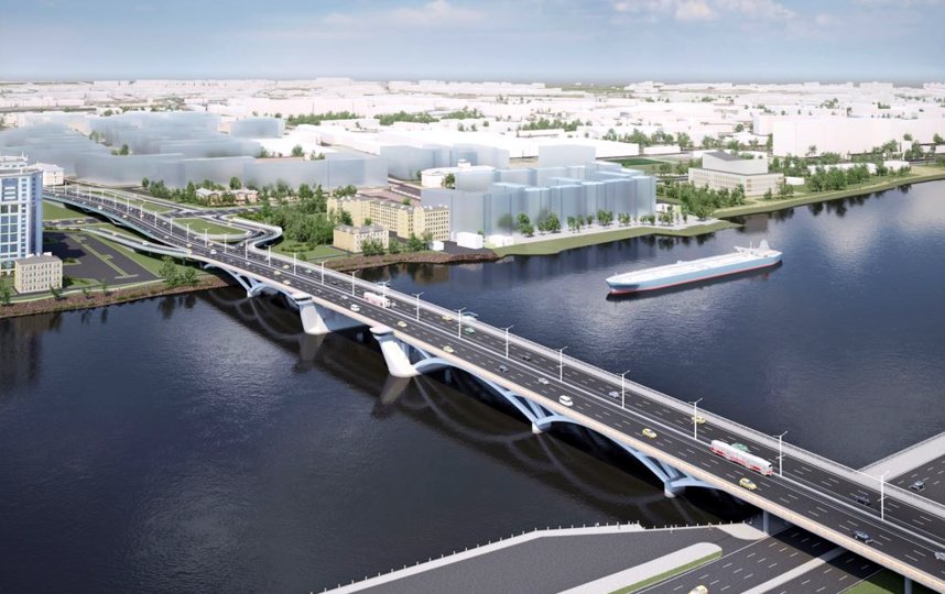 Новый мост, который построят до 2032 года, будет разводным. Фото пресс-служба Смольного. 