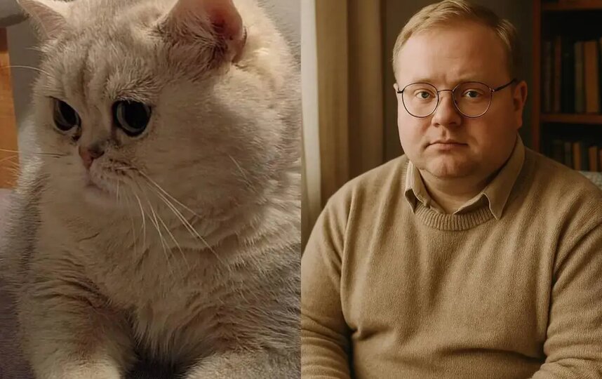 Кот Филя и его человеческое воплощение. Из личного архива / ChatGPT Кот Филя и его человеческое воплощение. Из личного архива / ChatGPT