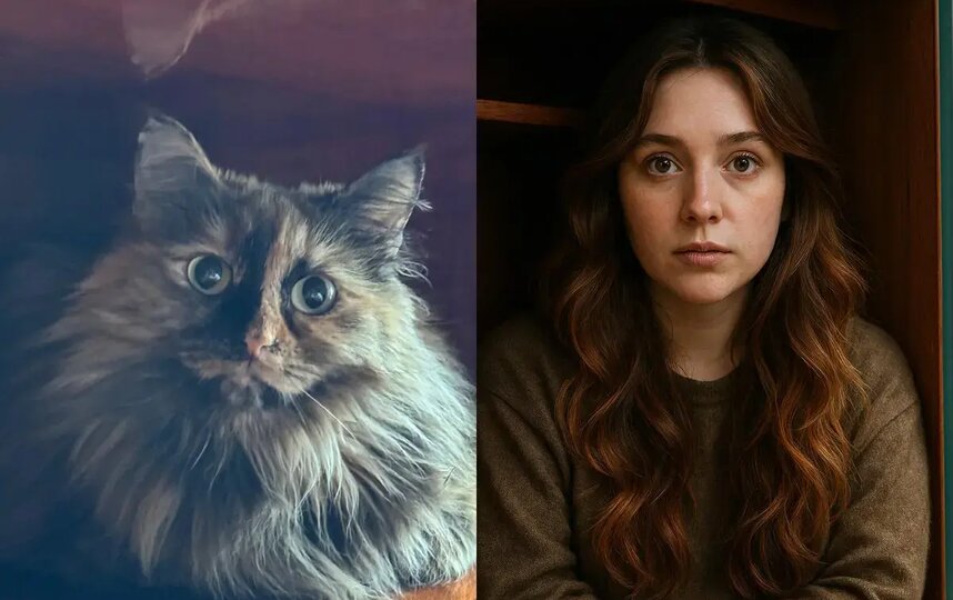 Кошка Кася и её человеческое воплощение. Из личного архива / ChatGPT Кошка Кася и её человеческое воплощение. Из личного архива / ChatGPT