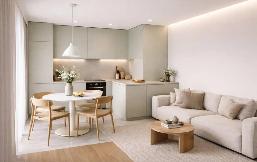 Небольшая кухня-гостиная: идеи зонирования и расстановки мебели от дизайнера