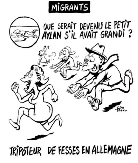 Карикатура Charlie Hebdo на нападения мигрантов в Кёльне ...