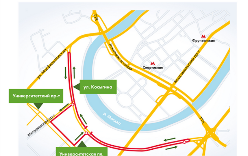 Карта перекрытий движения в москве 7 мая