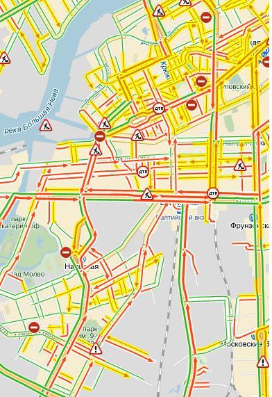 Перекрытие движения в санкт петербурге сегодня карта