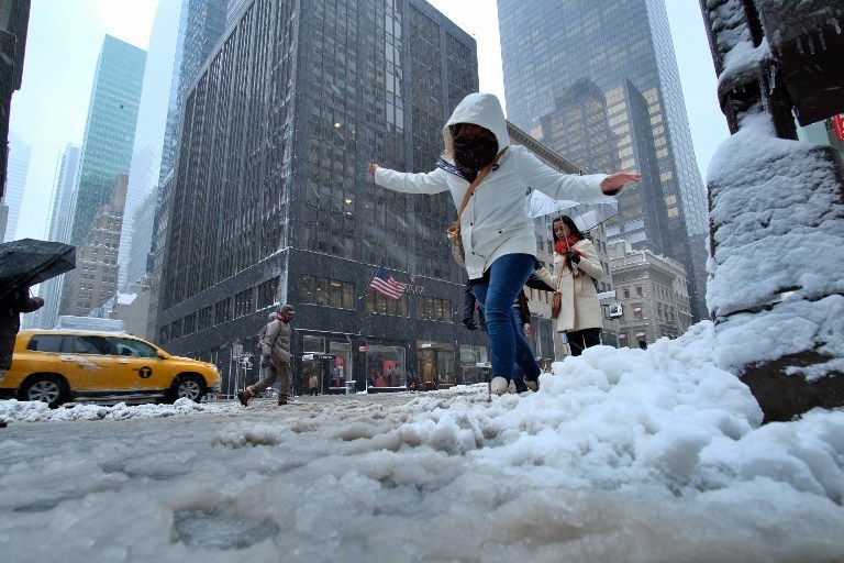 Снегопад в Нью-Йорке. Фото AFP