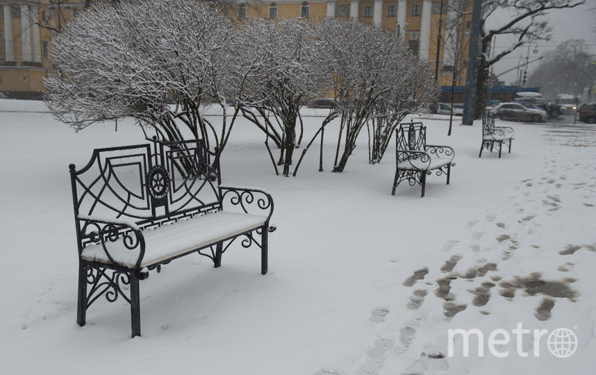 Снег в Петербурге идет с утра 13 апреля. Фото Святослав Акимов, "Metro"