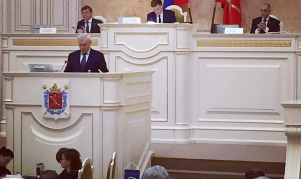 Губернатор Петербурга Георгий Полтавченко 26 апреля выступил в Законодательном собрании. 